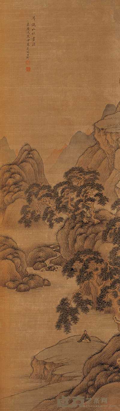 吴日昕 听松图 轴 189×55cm